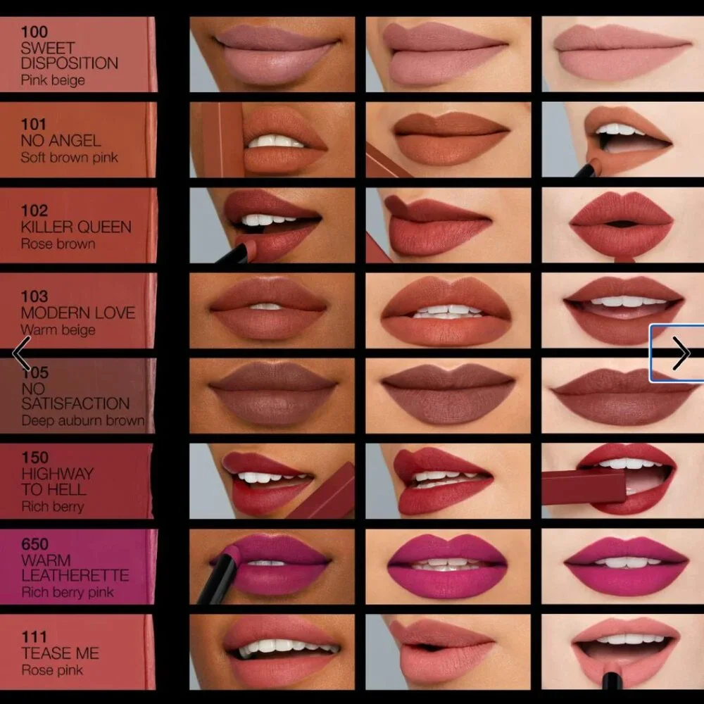 NWT NARS Powermatte Long-Lasting Lipstick Sample Card